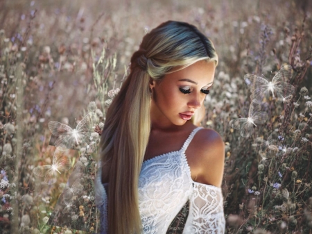 Boho Girl in White - etheral women, photo album, grandma gingerbread, female trendsetters, womens wardrobe, Couture Candy, women are special
