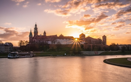 Wawel Castle, Krakow, Poland - Krakow, castle, Poland, sunrise