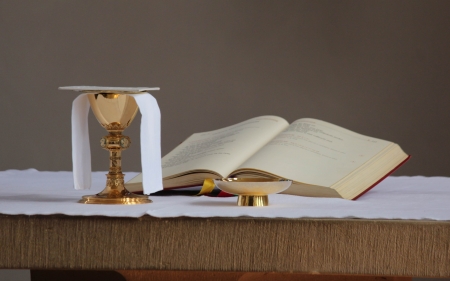 Eucharist - Eucharist, missal, gold, altar