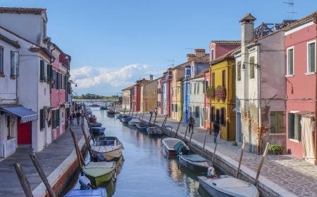 Venice, Italy - boats, burano, houses, italy, venice