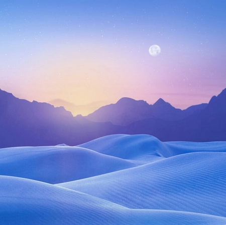 Blue Desert Sunset