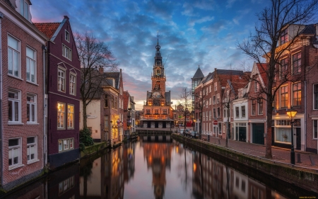 Alkmaar, Netherlands - street, Alkmaar, canal, Netherlands, houses, reflection