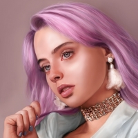 Girl with pink hair