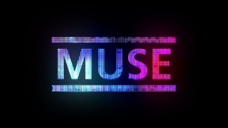 ♥ - music, black, muse, blue, neon, word, card, pink