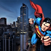 Superman Over The City  Wallpaper