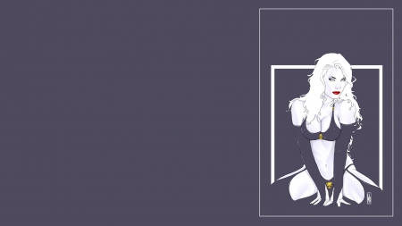 Lady Death - Lady Death, gray background, illustration, comics