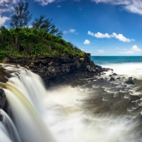 Waterfall on Reunion Island, Indian Ocean