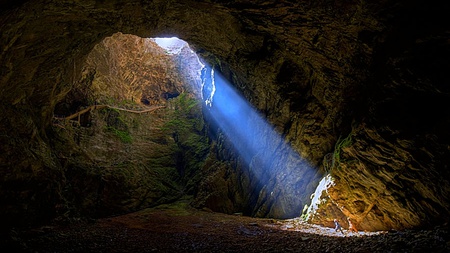 The Cave Beam Lead My Way - beauty, amazing, cool, marvellous, warm, blue, lovely, brightness