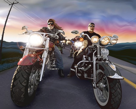 bikers - bikers, hot, davidson, harley davison, motorcycle, road, harley, free, cool, dark, gang, new, motorcycles