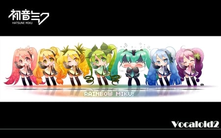 Rainbow Miku! - hatsune miku, rainbow, vocaloid, anime, sakura miku