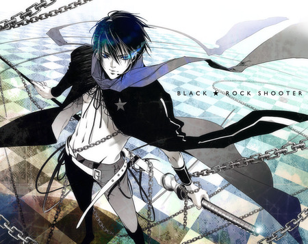 BRS Cosplay - black rock shooter, vocaloid, anime, chains, kaito, katana, cosplay