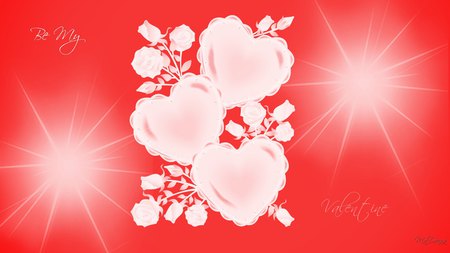 Be My Valentine - widescreen, holiday, valentines, red, pink, hearts