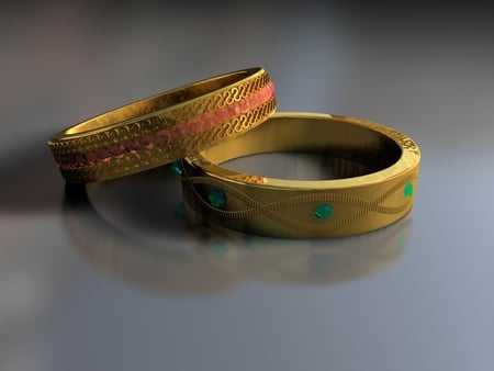 Forever - abstract, wedding rings, ring, gold, 3d, 3d rings