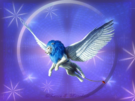 The Mysitcal Lion .jpg - flying, wings, mystical, lion