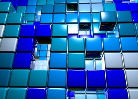 Cubic Order - 3d and cg, abstract, blue