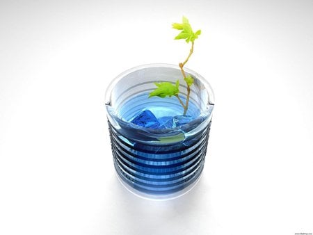 Plant - 3d and cg, abstract, blue