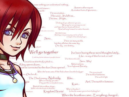 Kairi Words Behind - cute, anime, words, face