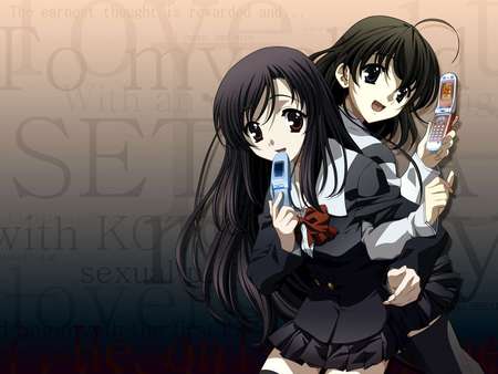 School Days - girls, wall, school, life counts, anime