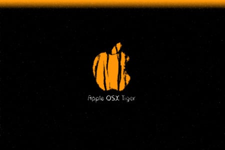 appleOSXtiger - logos, osx tiger, orange, technology, laptops, apple, black, other