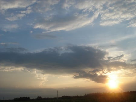 Sky - clouds, sunset, sun, sky