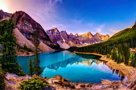 Moraine Lake, Banff National Park - reflections, water, canada, alberta, mountains