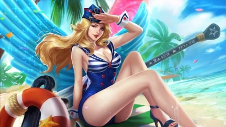 Freya - swimsuit, sweetheart, freya, summer, girl, vara, mobile legends