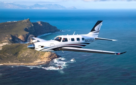 Plane - plane, aircraft, coast, America, sea