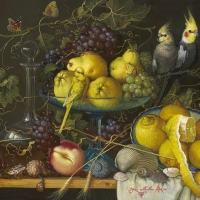 Still life with parrots