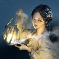 Girl with lantern