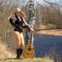 Cowgirl with her Guitar