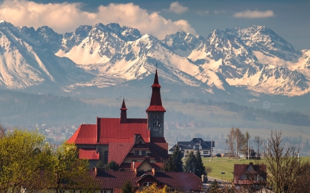 Church in Poland - Tatry, church, mountains, Poland