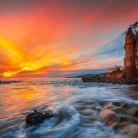 Sunset on Victoria Beach Castle