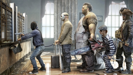 :D - creative, fantasy, man, bank, funny, robbery