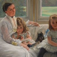 Portrait of Mrs Catherine Smith Gill with two of her children