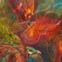 Peacock and dragon