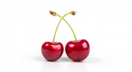 Two cherries - summer, cherry, photography, fruits, wallpaper