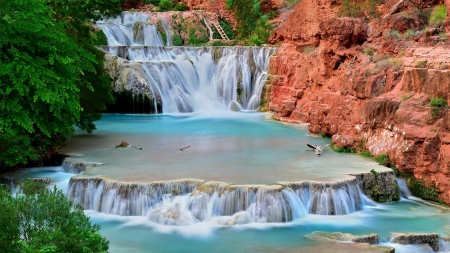 National Park Grand Canyon - Havasu Creek, Cascade, Waterfall, USA