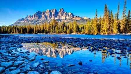 Beautiful Lake and Mountains - trees, water, blue, photography, beauty, nature, creation, mountains, lakes