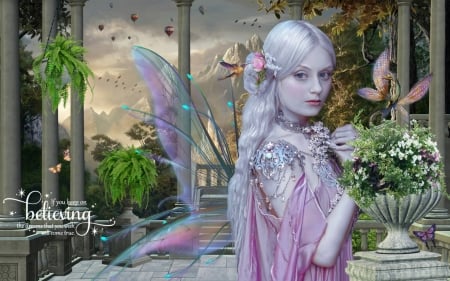 BELIEVING - WINGS, DRESS, FAIRY, FEMALE, BUTTERFLIES, HUMMINGBIRD, DRAGON