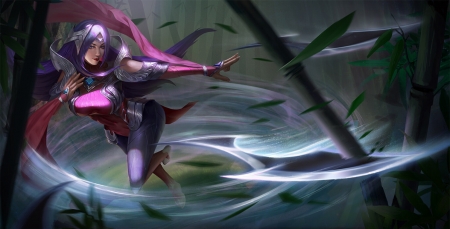 Irelia by Setsuna C - irelai, fantasy, league of legends, setsuna c, girl, lol, art, pink