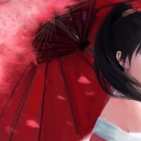 Girl with a red parasol by Setsuna C