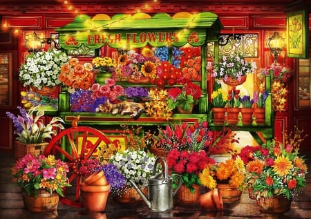 Flower market stall