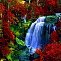 painted waterfall