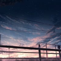 Anime Sunset & Starry Sky