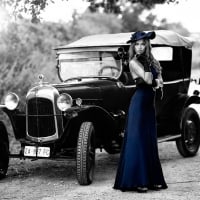 Retro Model and her Car