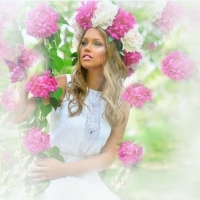 Pink and White Floral Crown