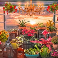 Seaside Garden in a Window