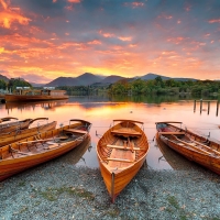 Boats at sunset