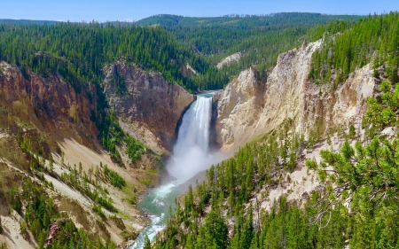 Yellowstone Falls, USA - Waterfalls & Nature Background Wallpapers on ...