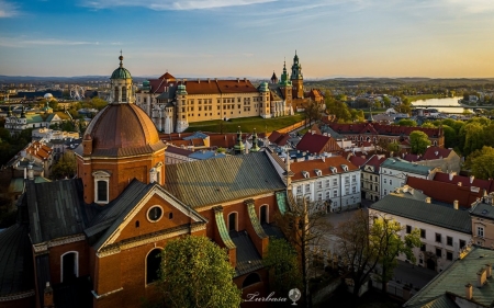 Old Krakow, Poland - river, Krakow, church, castle, Poland